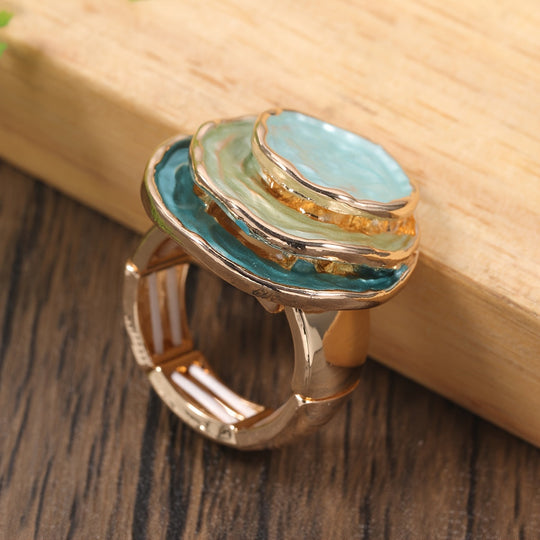Boho tre-lags emaljeret ring