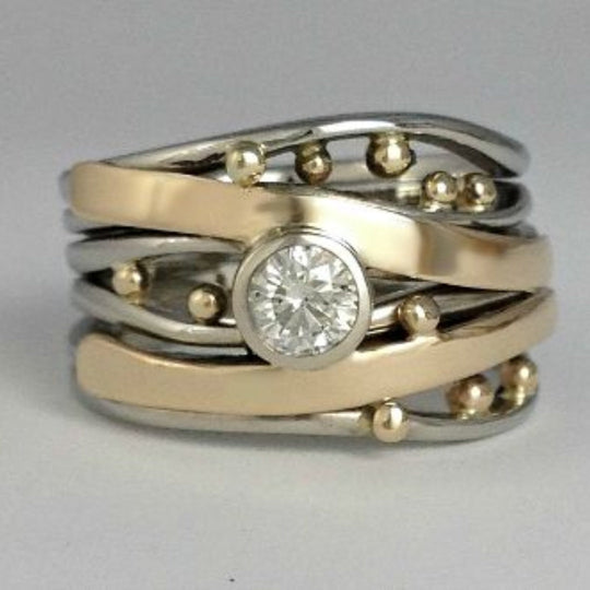 Royal - Vintage Guldindlagt Zirkonia Ring
