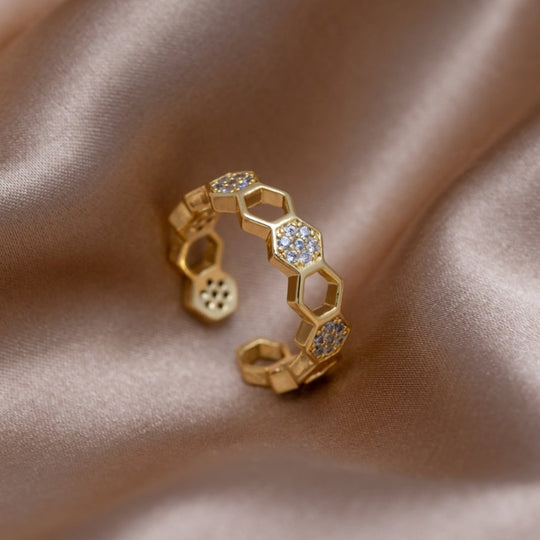 Bie - guld- og krystalring